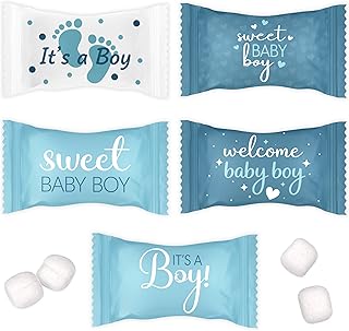 Baby Boy Buttermints Candy 100 Count 13 oz. Individually Wrapped Blue Mints Sweet Baby Shower Party Favors Birth Announcement Treats