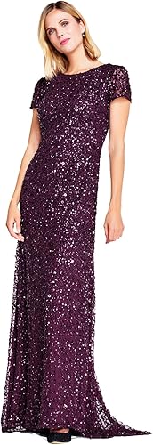 Vista 4 de Adrianna Papell Women's Scoop Back All-Over Beaded Gown