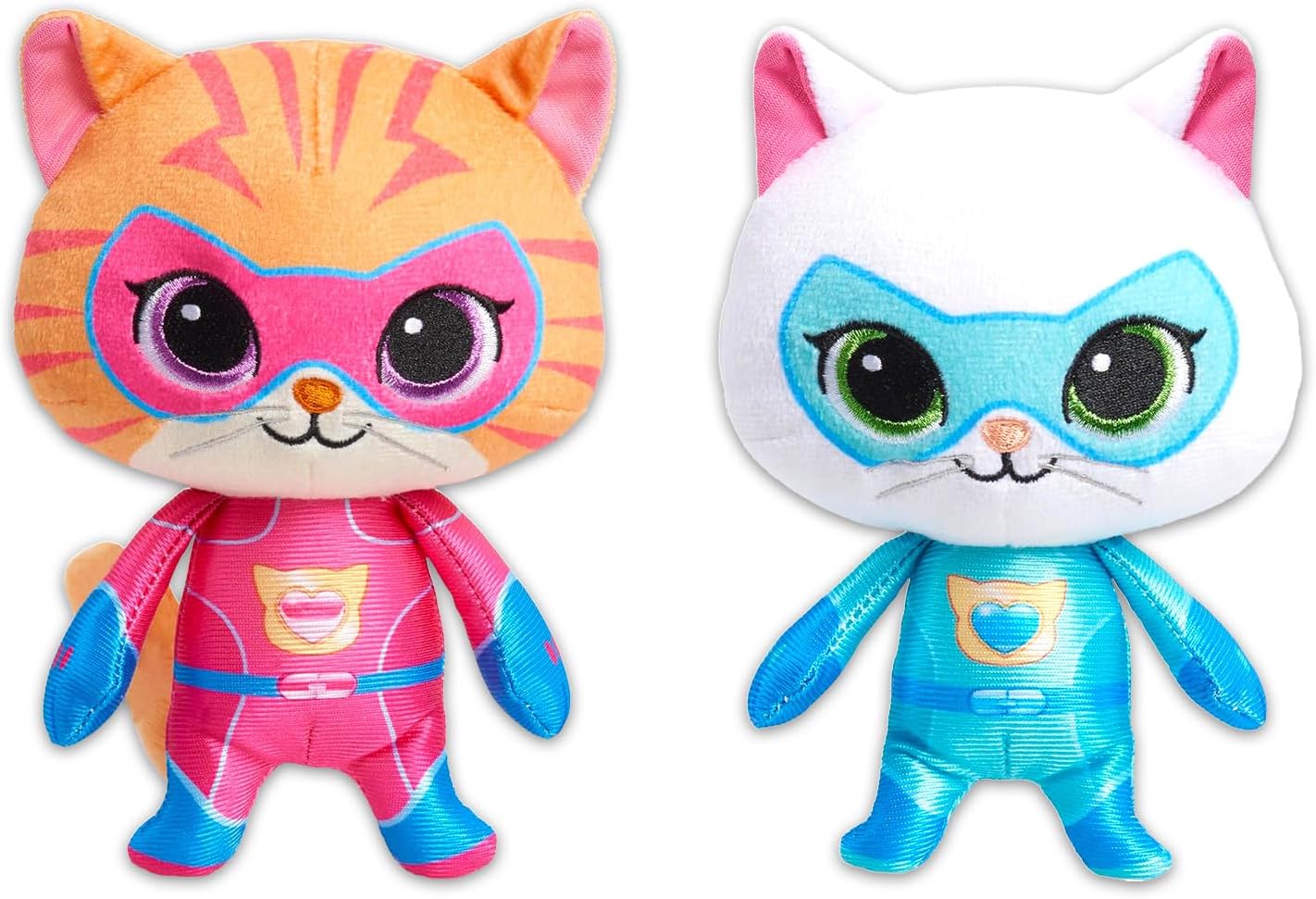Disney Super Kitties Plush Toy Set - 2 Pack Bundle with 6" Plushies for Kids, Girls Featuring Bitsy and Ginny Plus Stickers, More | Disney Super Kitties Dolls Plush