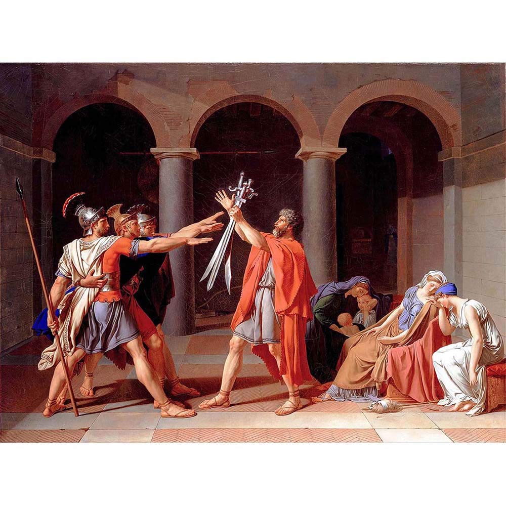 Wee Blue Coo Painting Allegory Roman David Oath Horatii Art Print Poster Wall Decor 12X16 Inch