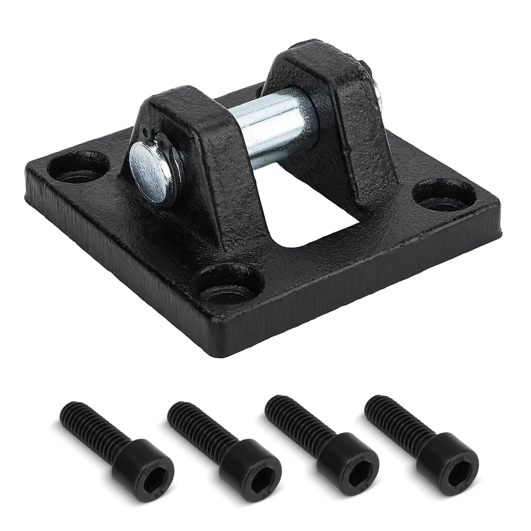Baomain Foot Flange Mount Bracket, CB-63 Double-Ear Type for 63mm Bore SC Series Pneumatic Air Cylinders, with 4 Mounting Screws