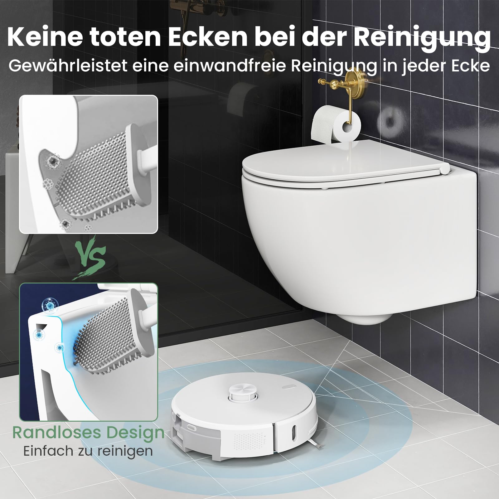 COSTWAY Naścienna muszla klozetowa bez obramowania, ceramiczna wisząca muszla klozetowa z deską sedesową, system podwójnego spłukiwania 4 l/6 l, wolnoopadająca i formaldehydowa Urea, kompletny zestaw