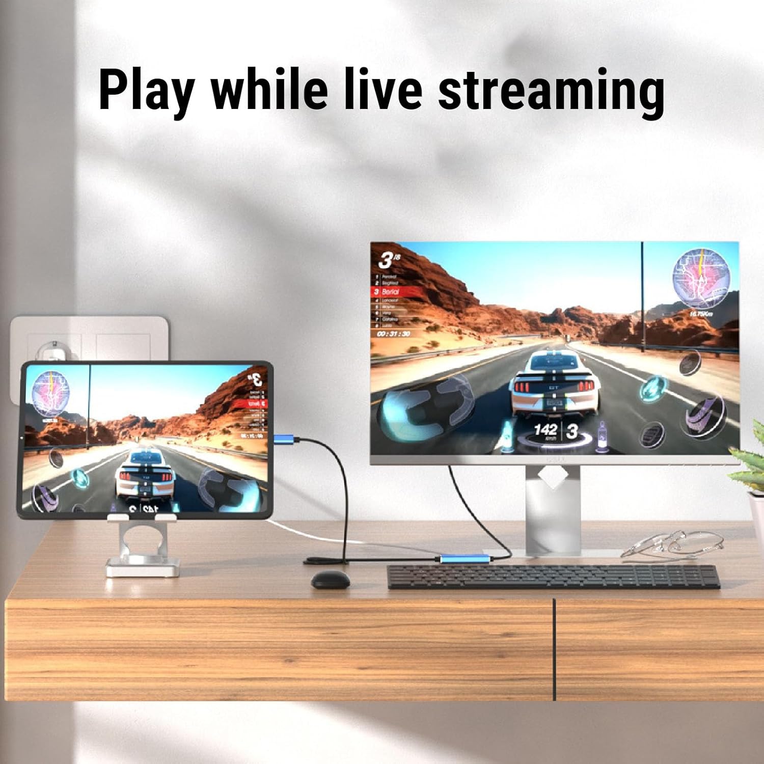 Bewinner USB C Video Capture Card 1080P 60FPS, 4K 30Hz Input with 100W PD Charging, Plug and Play Game Capture Card for Streaming Recording Games