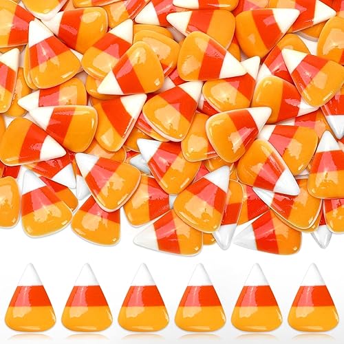 Jansun 100 Pcs Fake Candy Corn, Resin Halloween Table Decorations