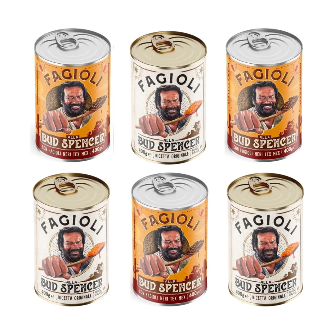 Fagioli alla Bud Spencer 6 lattine da 400 g: 3 lattine di Fagioli Ricetta Originale + 3 lattine di fagioli ricetta Tex-Mex