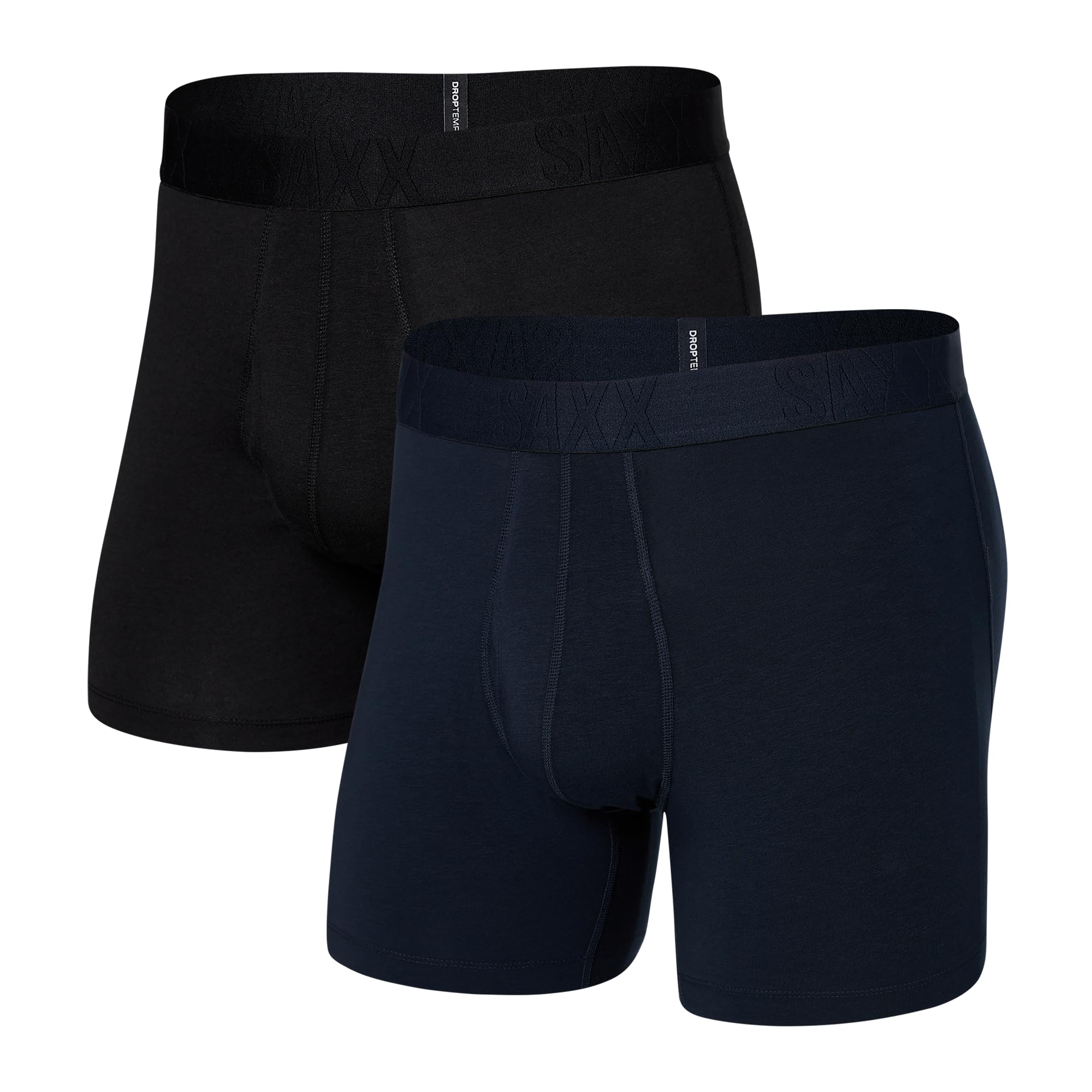 SAXX Underwear Co Mens Underwear with Pouch Droptemp Cooling Cotton Boxer Brief Fly 2Pk