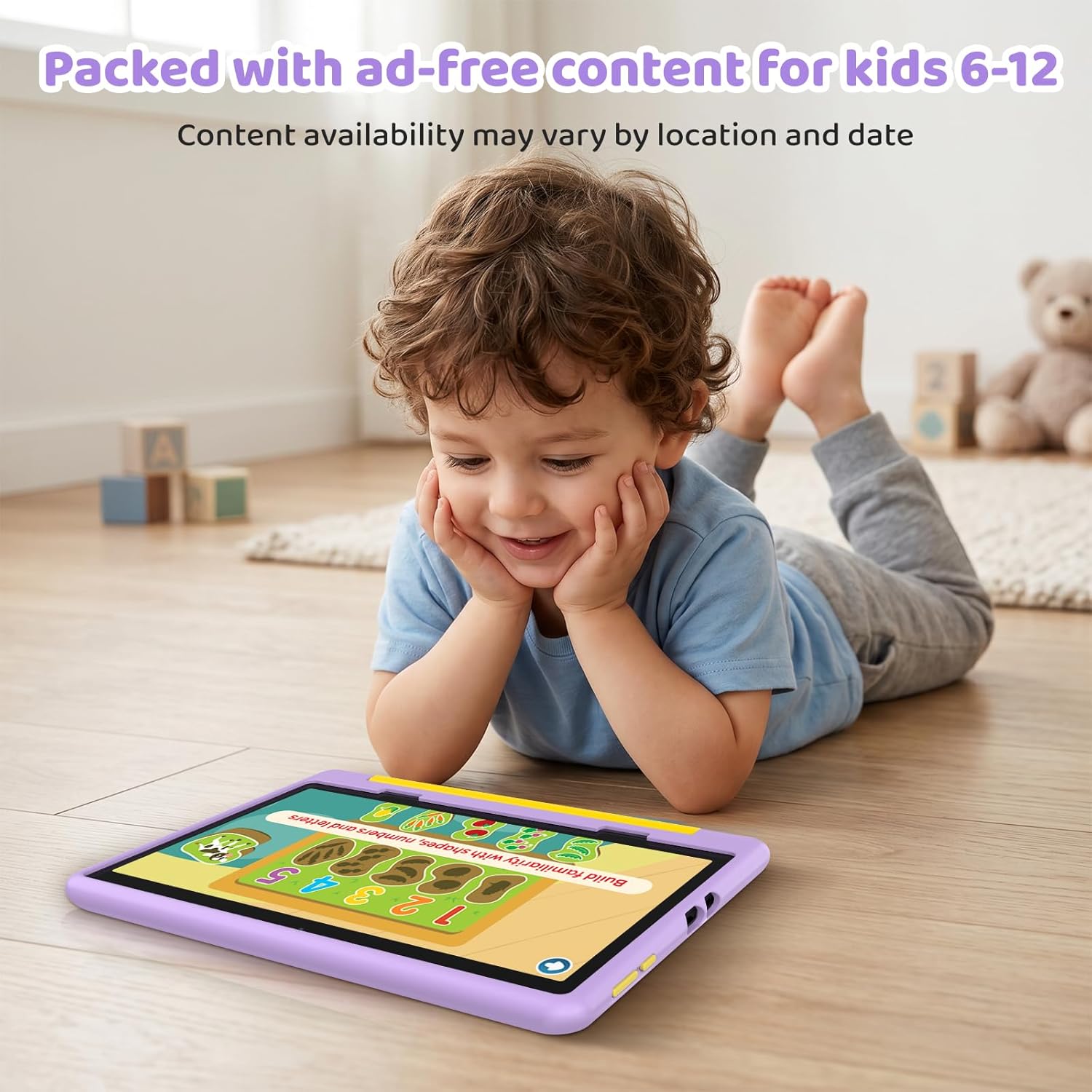 URAO Kids Tablet, Android 16 Tablet for Kids 10 inch with Case, 64GB 1TB TF Card Expandable for Toddler Children, Parental Control, Dual Camera, WiFi,Gift