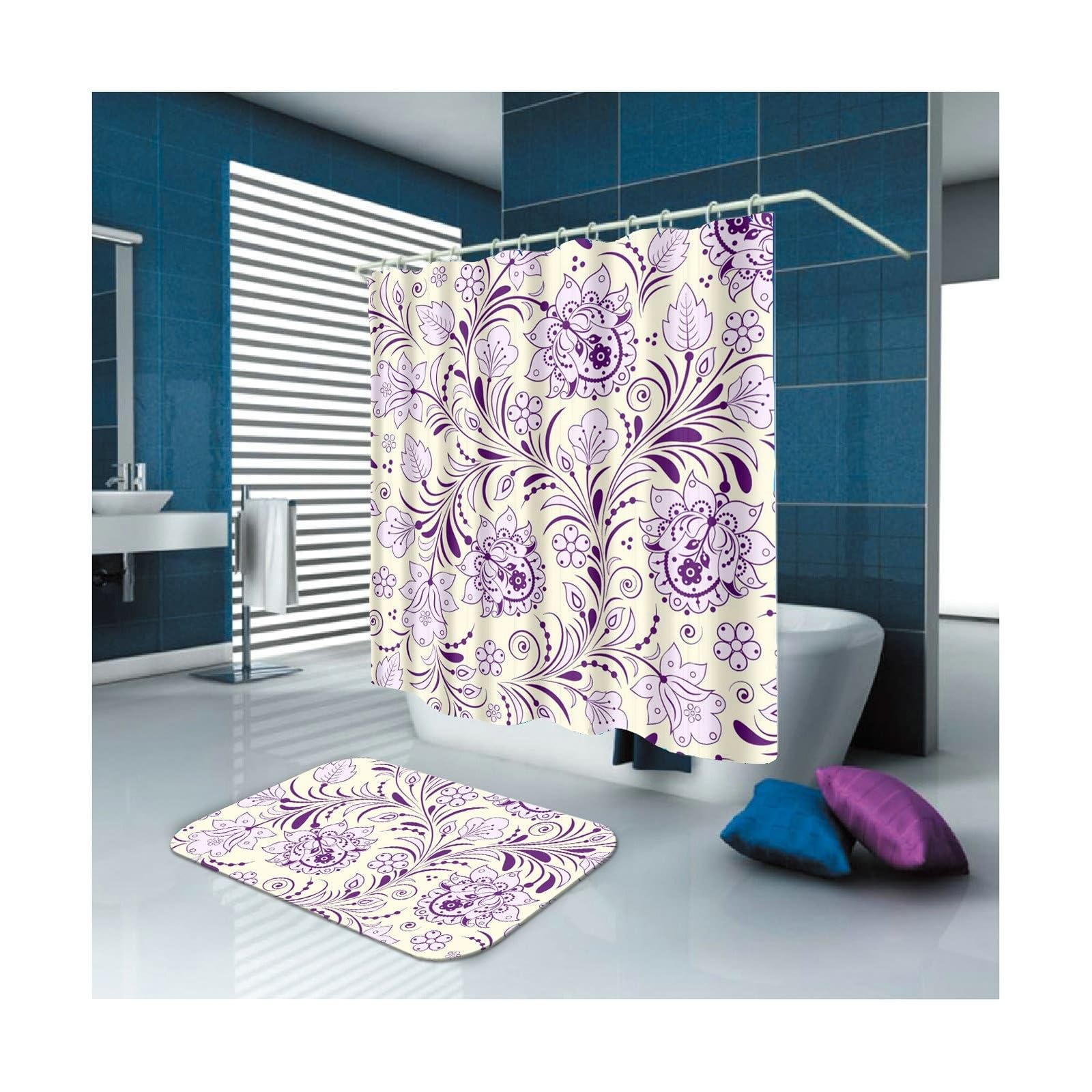 Rideau de douche motif chien pour une salle de bain familiale