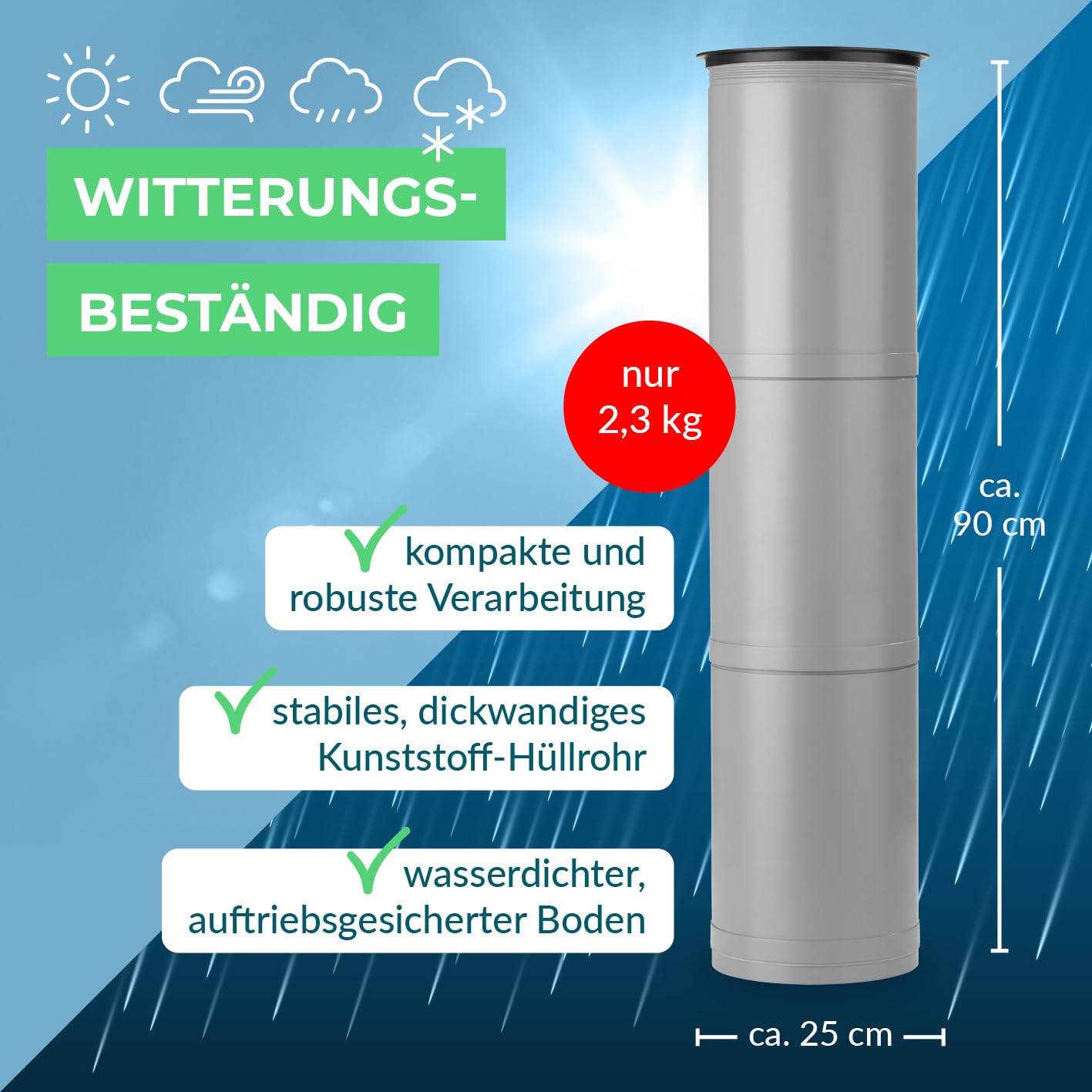 EASYmaxx Flaschenkühler Outdoor | Erdloch- Bierkühler, Camping Kühlschrank, Flaschenkühlschrank | bis zu 15 Flaschen | Highlight im Garten, Outdoorküche und Terrasse