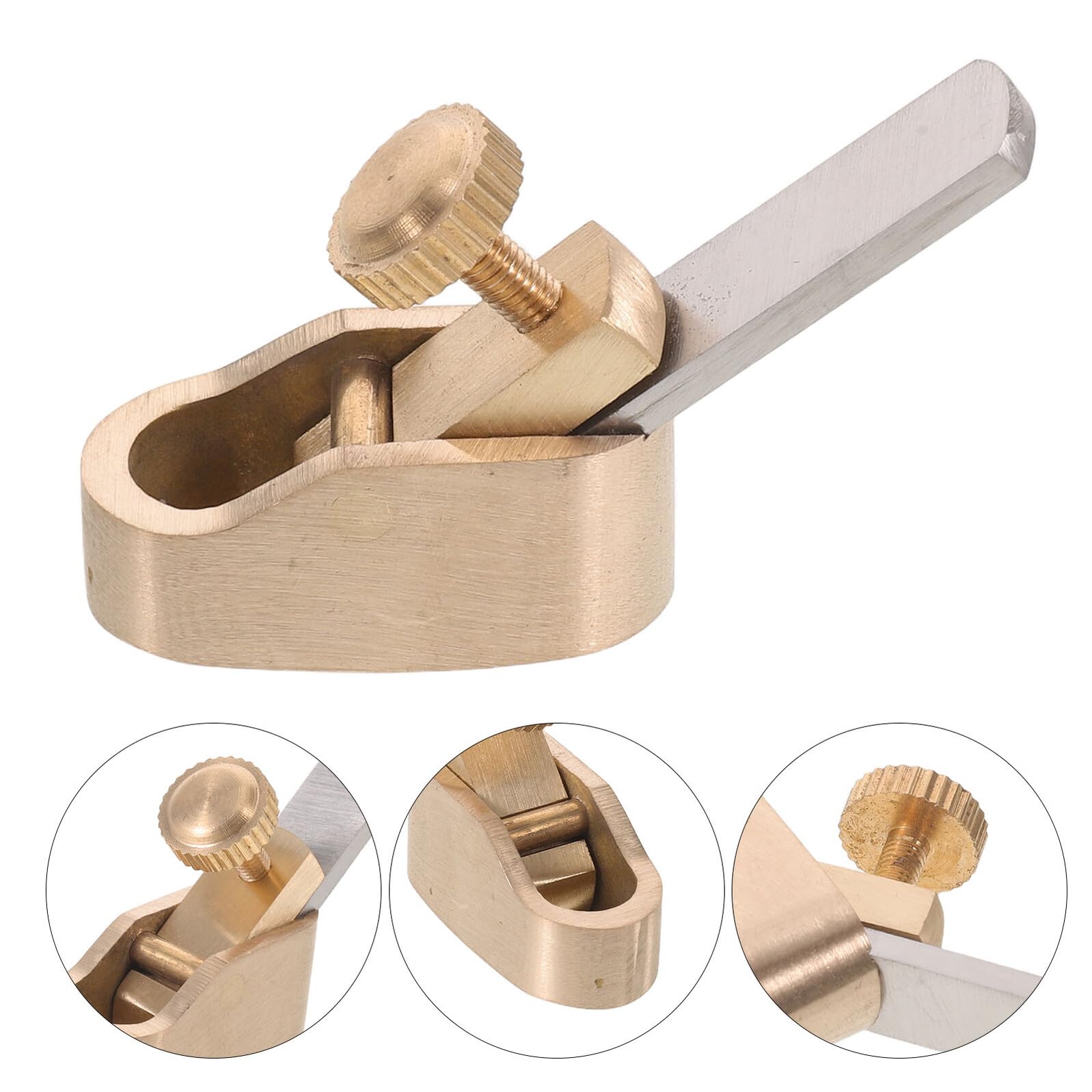 Abaodam Mini Pialla Manuale in Ottone per Lavorazione Legno 8mm, Utensile da Liutaio per Rifinitura Tastiera Violino, Pialla Smussatrice Portatile per Riparazione Strumenti Musicali