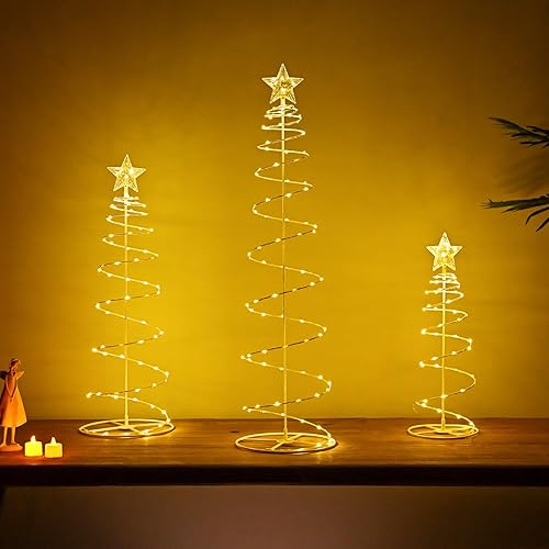 Hawisphy Paquete de 3 ramitas de árbol con luces, 345 pies, 2460 luces LED, árbol iluminado para interiores y exteriores, hogar, festival, boda,