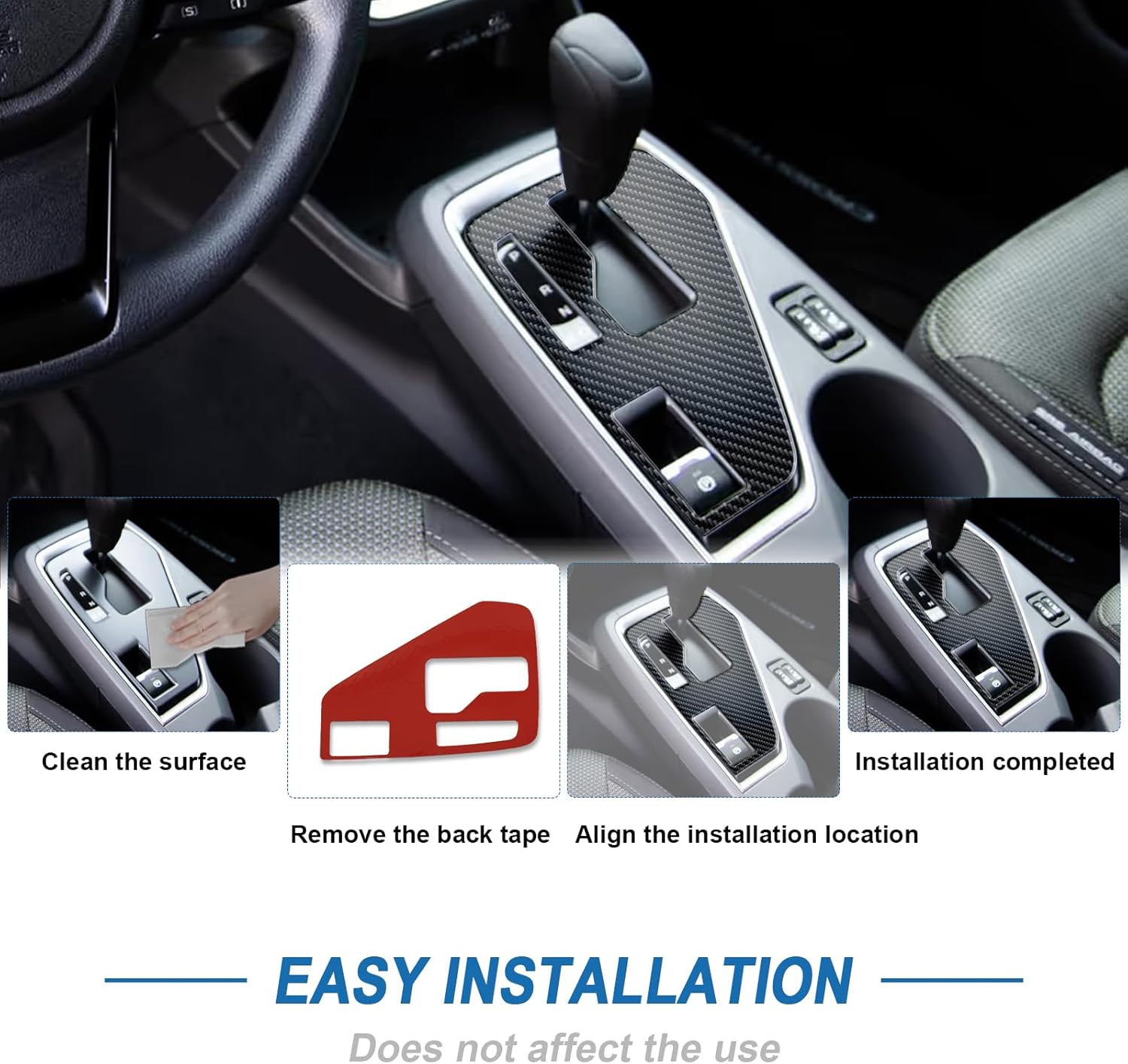 Real Carbon Fiber Gear Shift Panel Trim Compatible with Subaru Crosstrek 2024 2025 2026, Interior Decor Sticker Accessories for Subaru Impreza 2024 2025 2026
