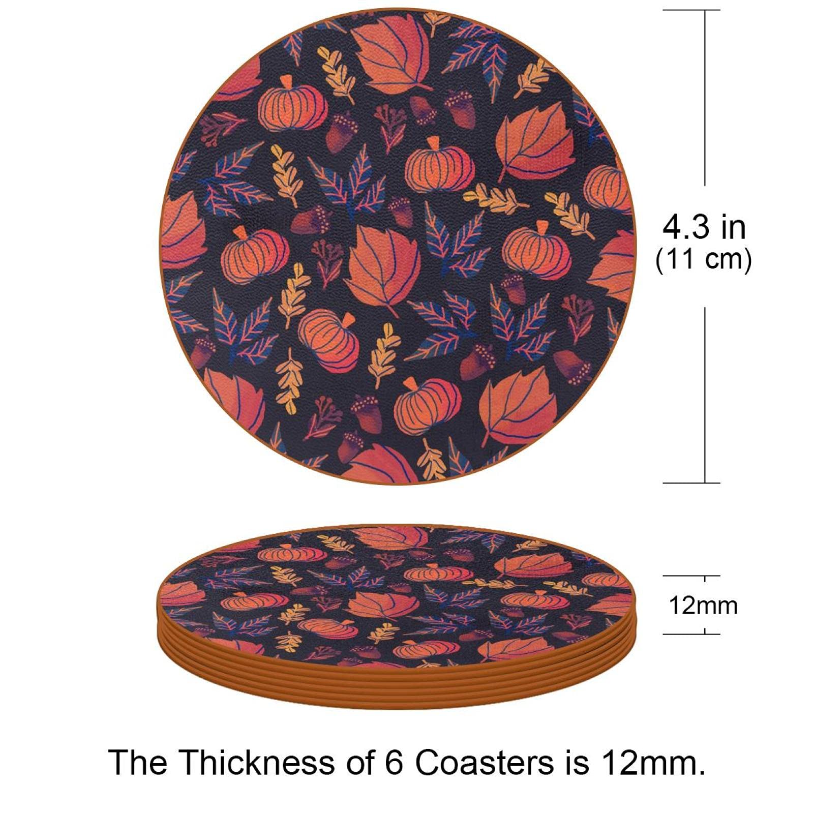 Sottobicchiere di zucca di Halloween - Set di sottobicchieri decorativi per Halloween, sottobicchiere a tema zucca | Tappetino protettivo per tavolo autunnale spaventoso 4 ft
