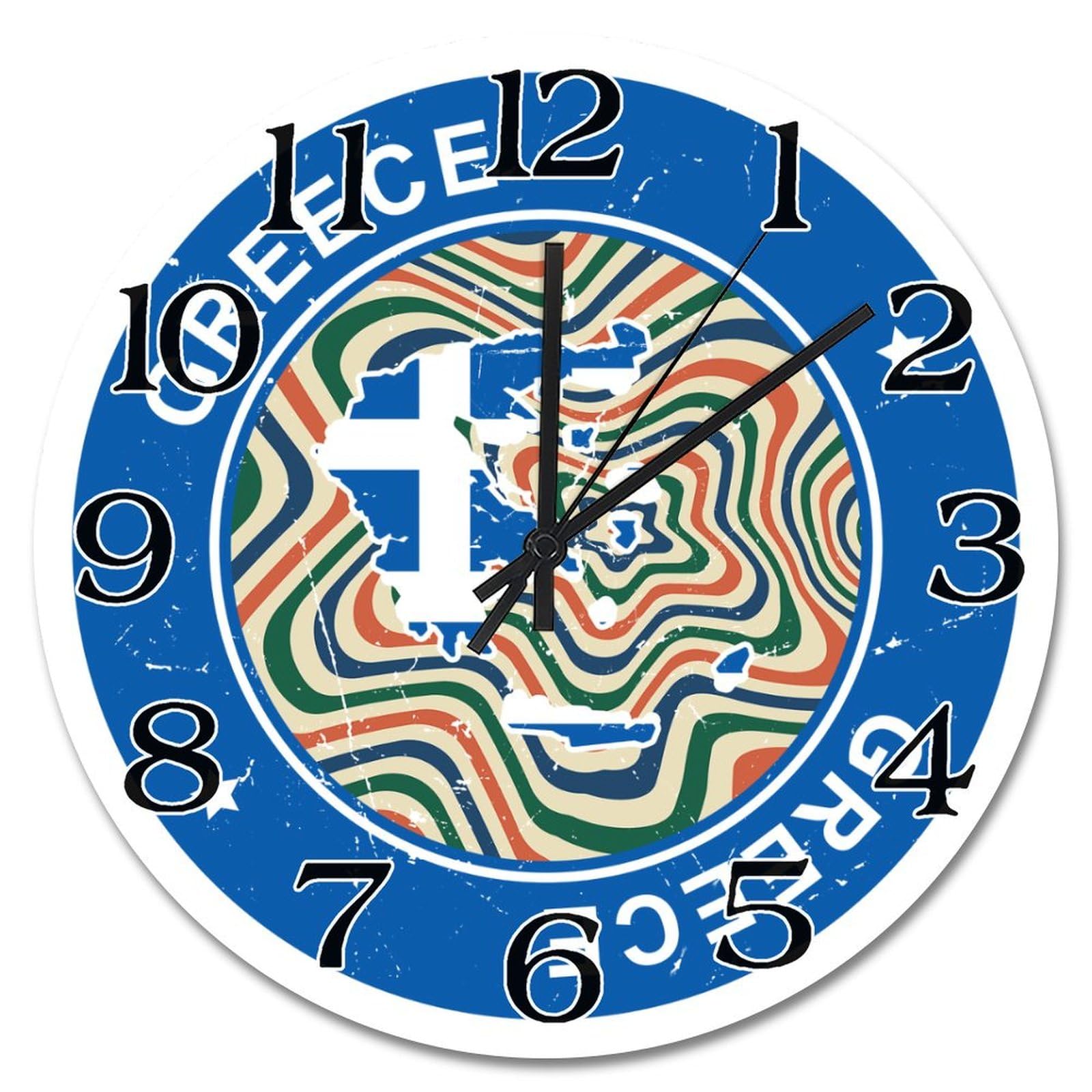 Horloge murale Grèce pour cuisine et salon pendule bois