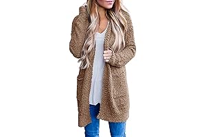 Women's Oversized Teddy Bear Cardigan Long Sleeve Soft Chunky Knit Sweater Open...