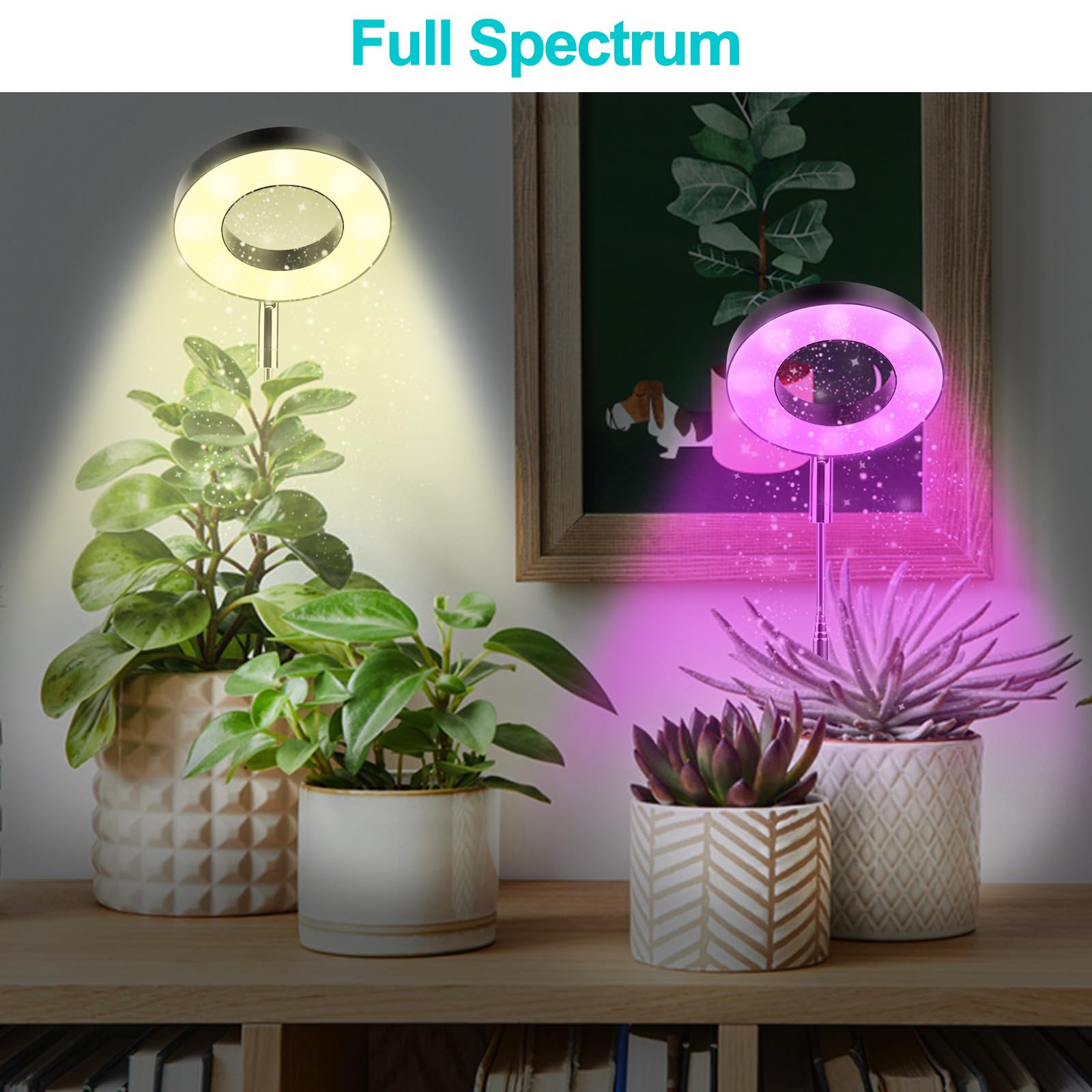 LWMTT Lámpara de Planta,48 LED Luz de Crecimiento de Espectro Completo,Luces de Crecimiento Ajustable en Altura con Temporizador 3/9/12H,9 Brillos,3 Modos,Lampara de Crecimiento para Plantas Pequeñas