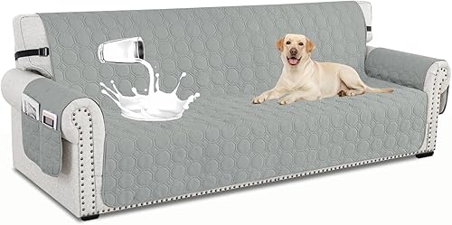 Miniatura 36 de XINEAGE Funda de sofá 100% impermeable para mascotas, funda de sofá antideslizante lavable, fundas de sofá para 3 cojines, protector de muebles con