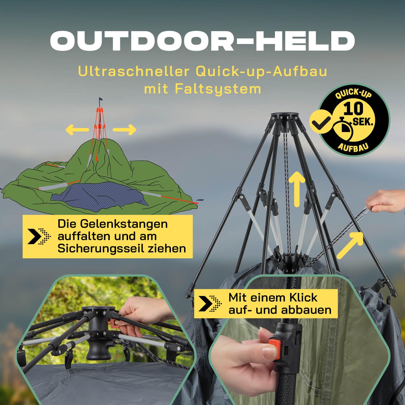 LUMALAND Tenda da doccia di alta qualità + doccia da campeggio con batteria, ideale per campeggio, festival e pesca, impermeabile e antivento, tenda per WC per interni ed esterni, con doccia esterna e