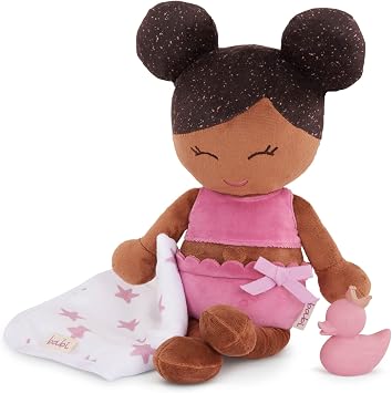 LullaBaby Babi 14-Inch Bath Doll Deep Tone & Removable Clothes Water Toys Towel & Bath Ducky 2 Years + Bath Doll Deep Tone