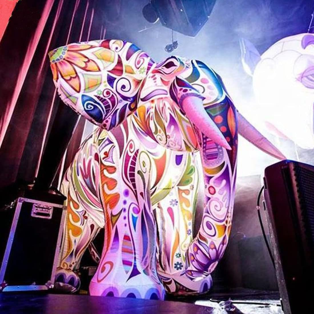 LED Lighting Colorful Giant Inflatable Elephant for Advertising Events/Festival/Stage Decoration-10ft High