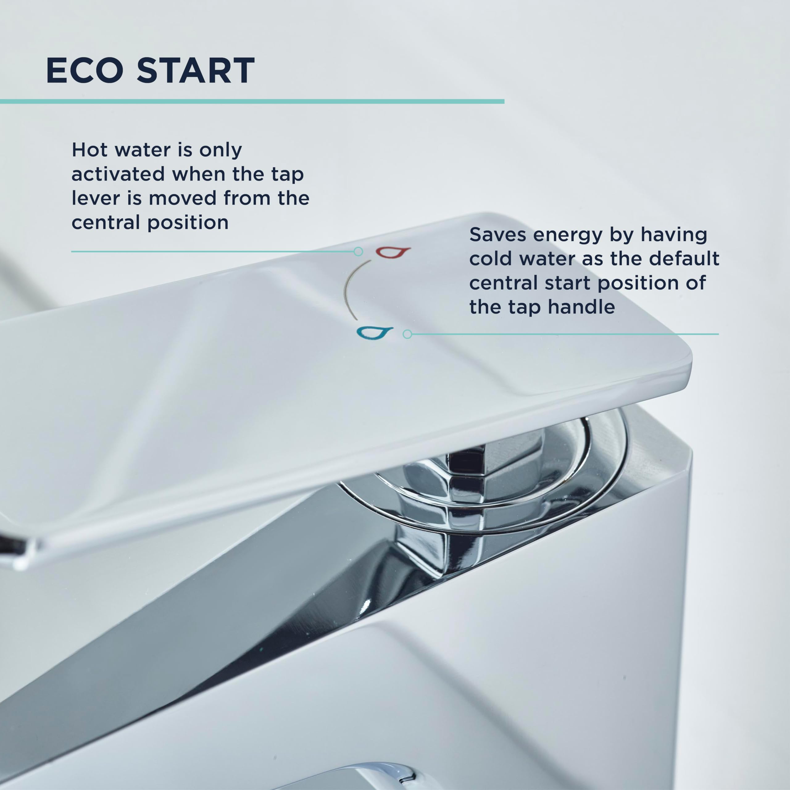 Delgado Eco Start bateria umywalkowa z zatrzaskowym chromem