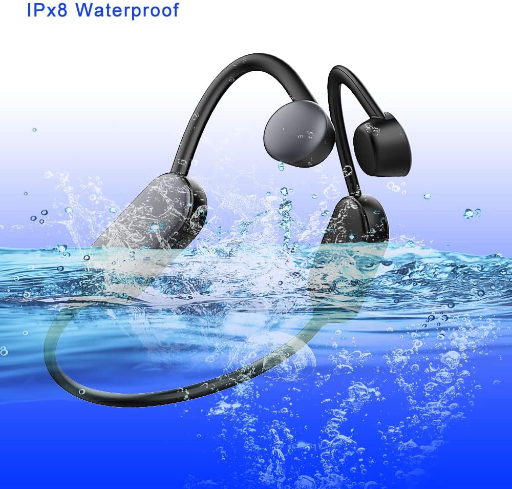Best Deal Cheap 🛒 KAROTTO Wireless Bone Conduction Headphones, IPX 8 Waterproof Open-Ear Bluetooth Headphones Bulit in 8G Memory with Mic