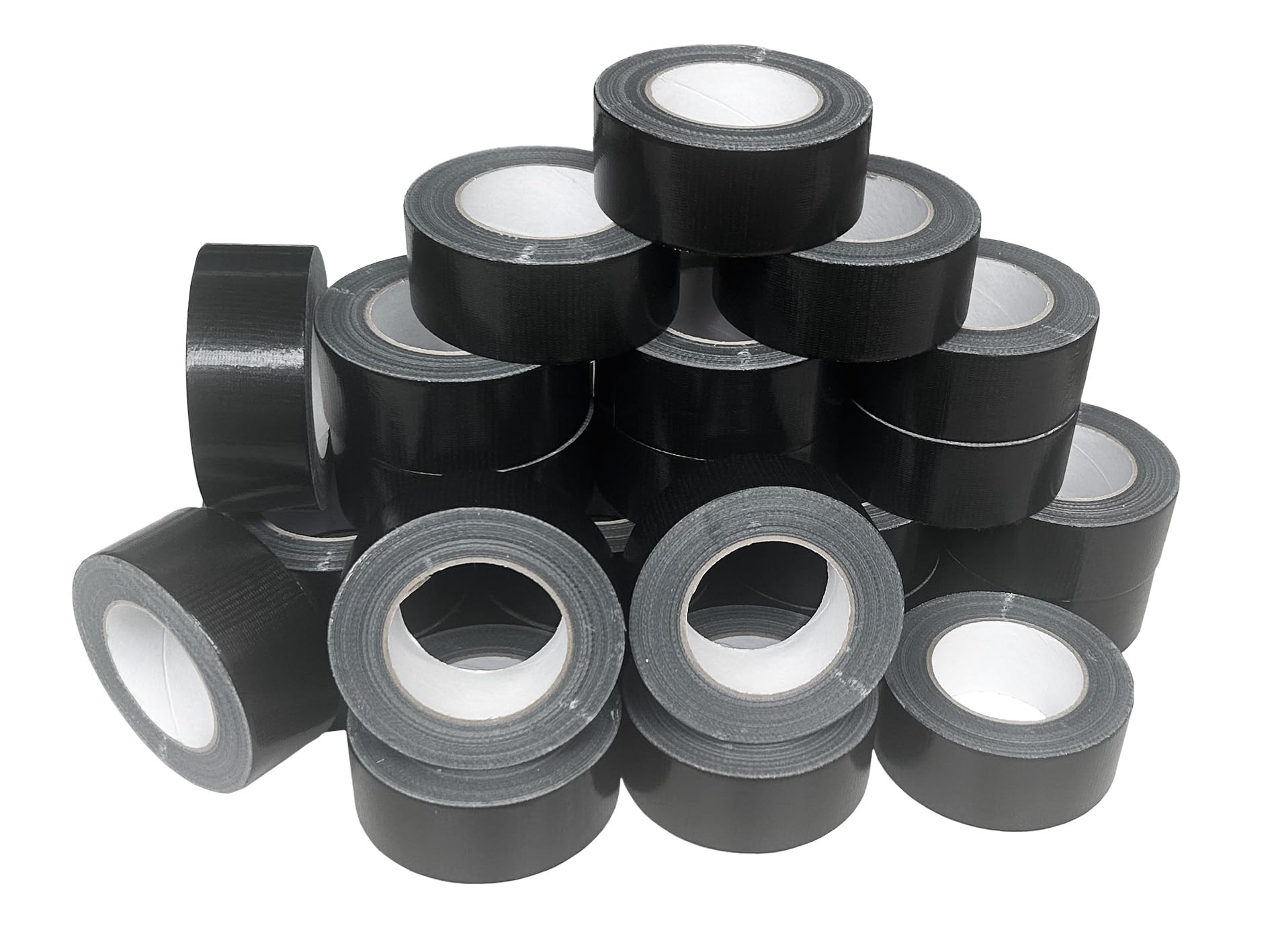Cinta adhesiva negra de 50 mm x 50 m, 24 rollos, fuerte y versátil para reparaciones, construcción e industria, cinta adhesiva de reparación, cinta adhesiva blindada