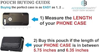 Magnetic Phone Holder Cell Phone Belt Pouch, Compatible w/iPhone Xs Max, 8 Plus 7 Plus 6 Plus Holster Clip fits w/Commuter Slim Case On or Bare Phone - MAX Inside Dims [6.35 X 3.25 X 0.5]