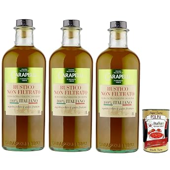 Italian Gourmet Olio Extra Vergine di Oliva Olive Oil Rustic Virgin 3 x 1L