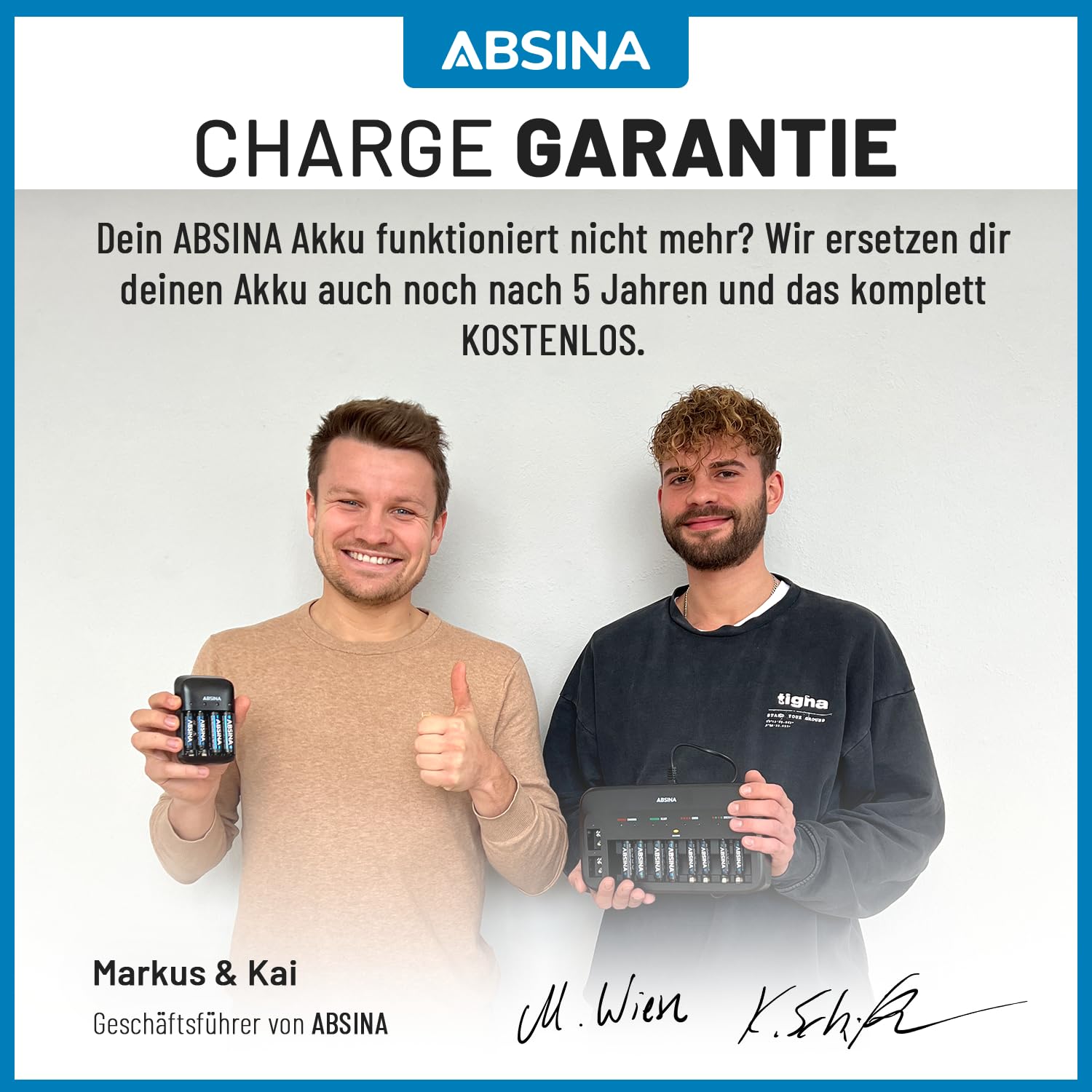 ABSINA 6 x LR 14 baterii C Baby do ponownego ładowania 5000 z niskim samorozładowaniem - akumulator C LR14 NiMH o min. 4500 mAh i 1,2 V - LR14 bateria C