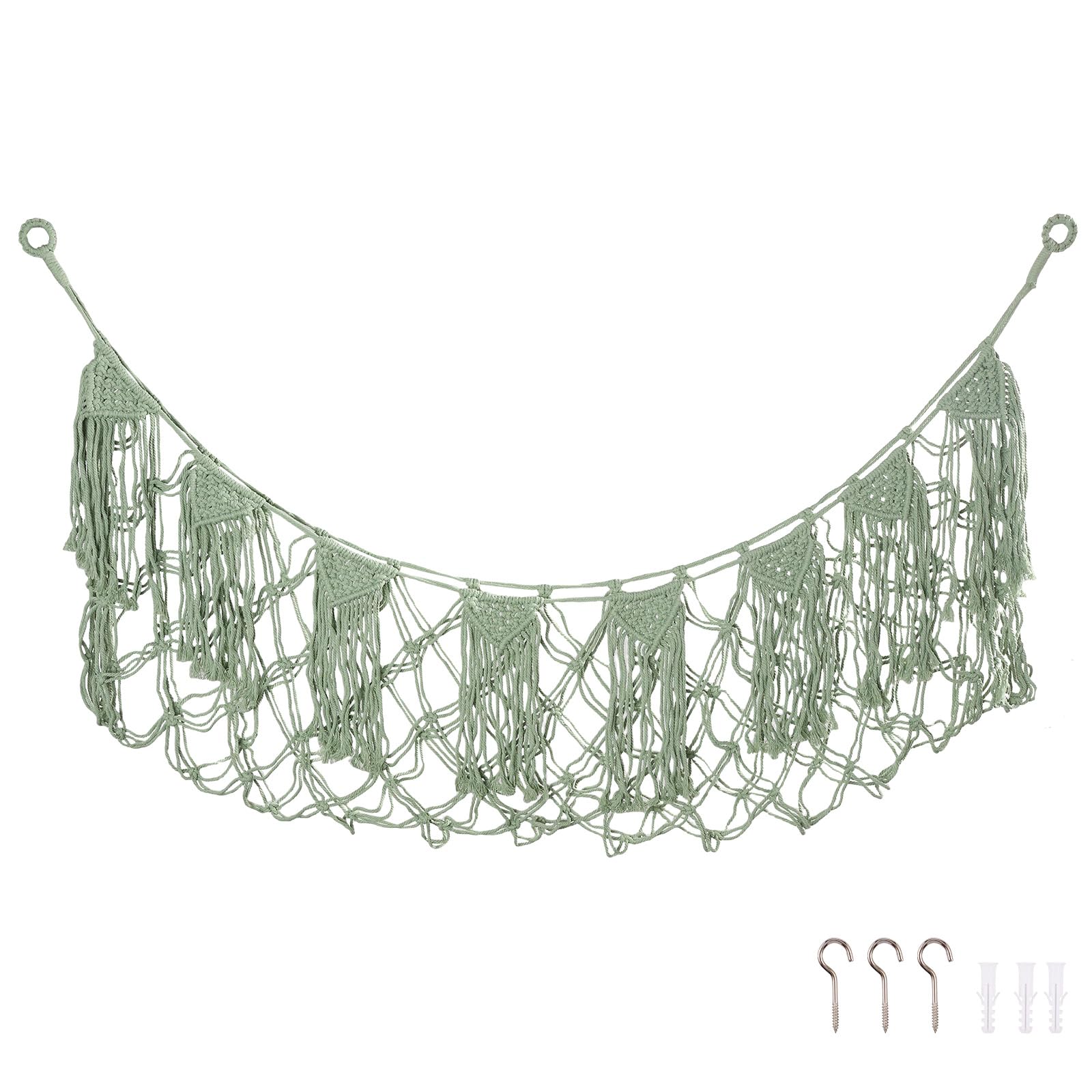 Stuffed Animal Hammock Cuddly Toy Net with Hook for Bear Plush Toy Hammock for Girls Bedroom Décor | 150 * 40cm (green)