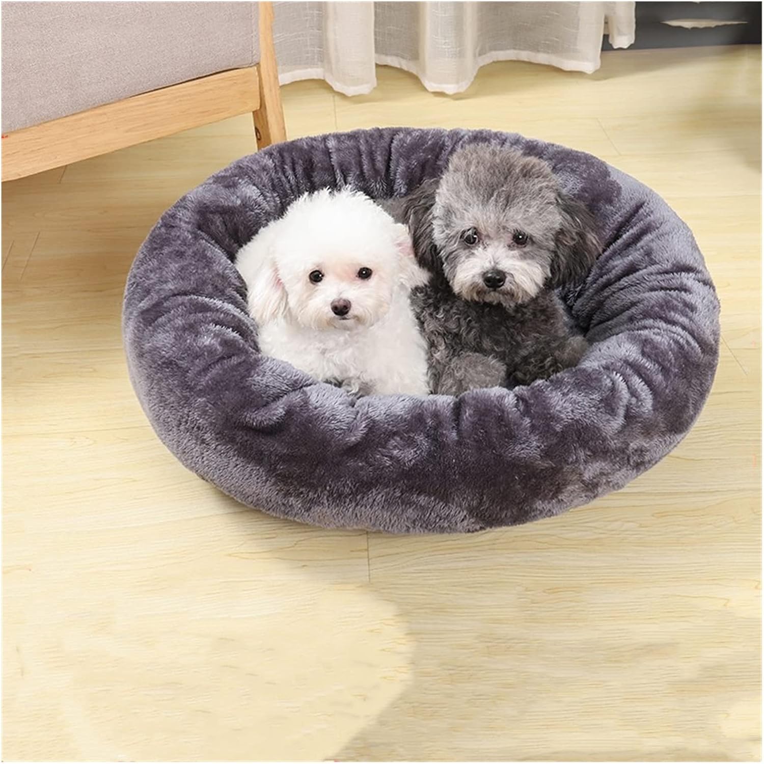 pet mat Pet Cushion Pet Dog Bed Deep Sleep Kennel Round Nest Puppy Cute Small and Medium Kennel Puppy Cushion Cushion Portable Pet Supplies Pet Kennel (Color : Dark, Size : Medium)