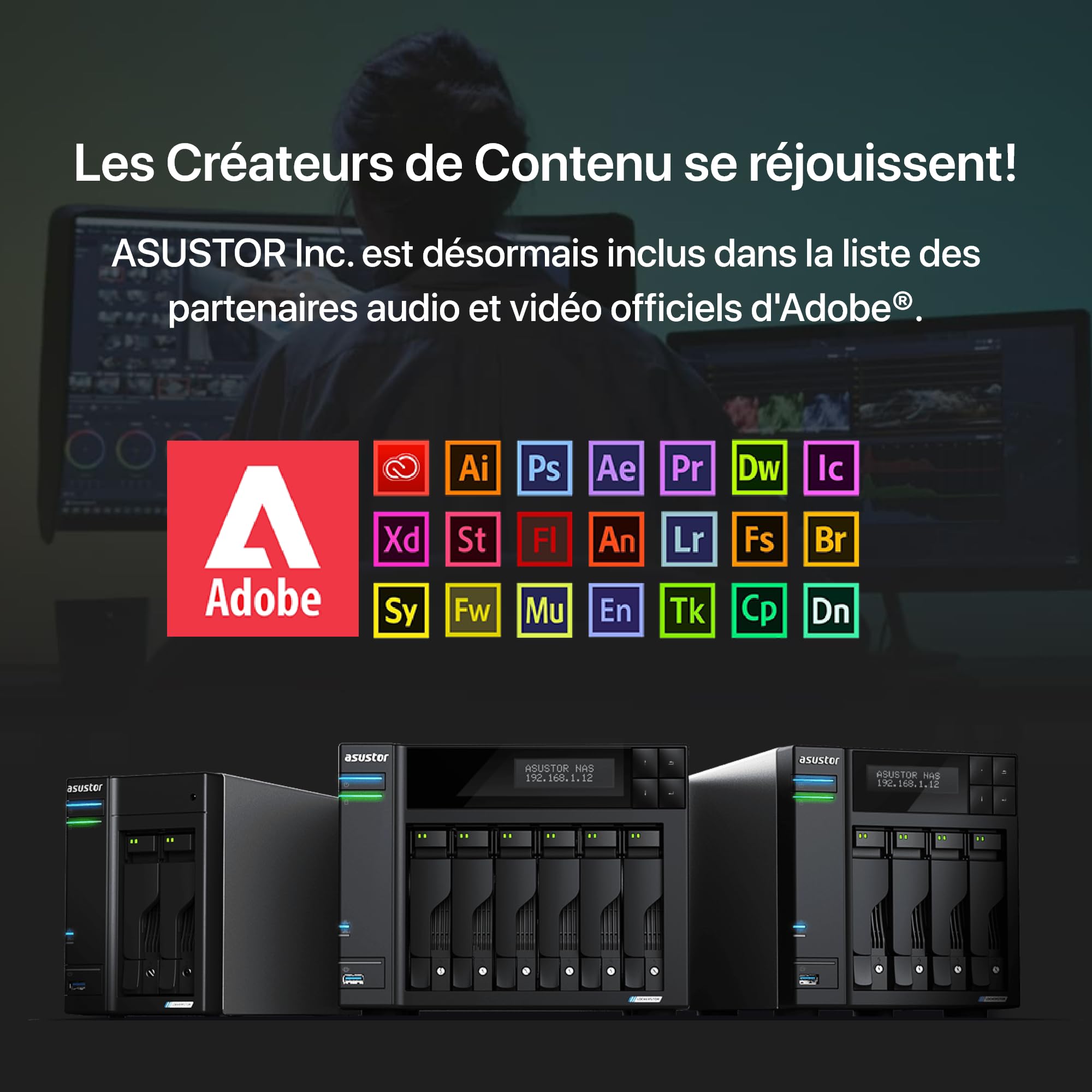 Asustor Lockerstor 6 Gen2 - AS6706T | NAS 6 Baies, processeur Quad-Core 2,0 GHz, 4 emplacements M.2 NVMe (PCIe 3.0), Double 2,5 GbE, Extensible à 10 GbE, 8 Go de RAM DDR4