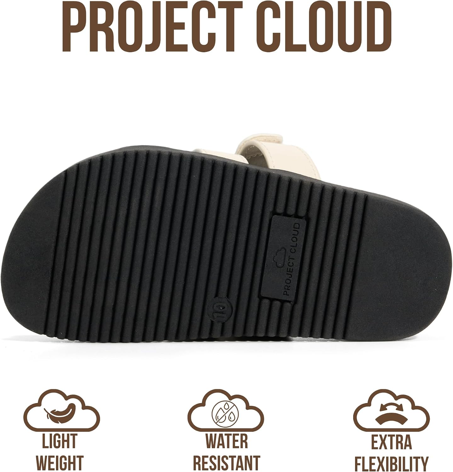 Project Cloud Girls Sandals - 100% Genuine Leather Sandals for Girls - Stylish Girls Footwear with Plush Soft Insole - Non-Slip Water-Resistant Beach Slides for Girls, Kids Sandals (Mayvy Kids)