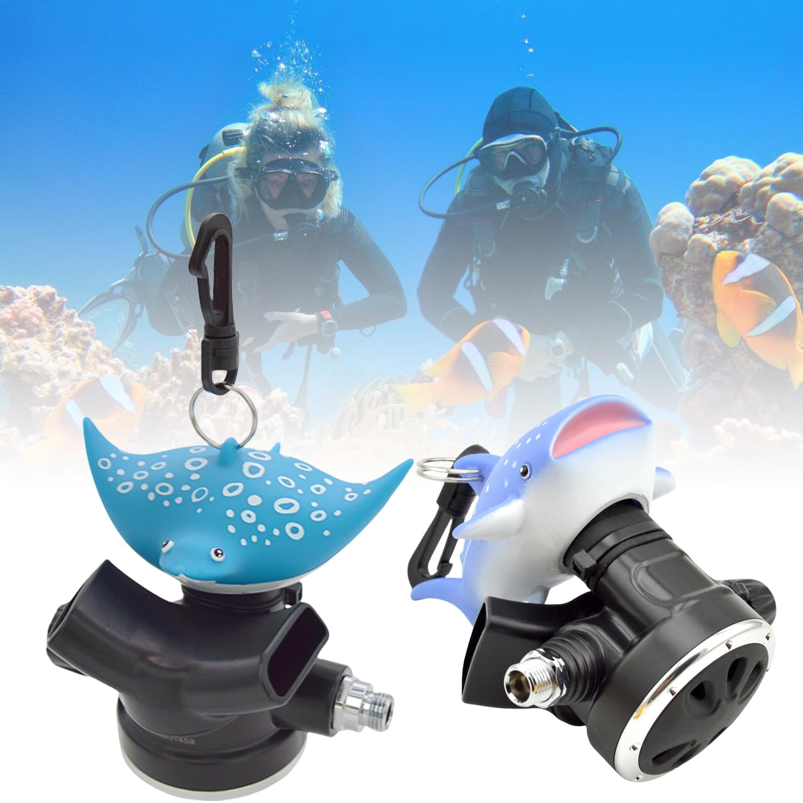 Artoon Fish Bocchino Antipolvere Per Subacquea – Protezione Per Regolatore Secondo Stadio, Design Pesce Giallo, Con Clip