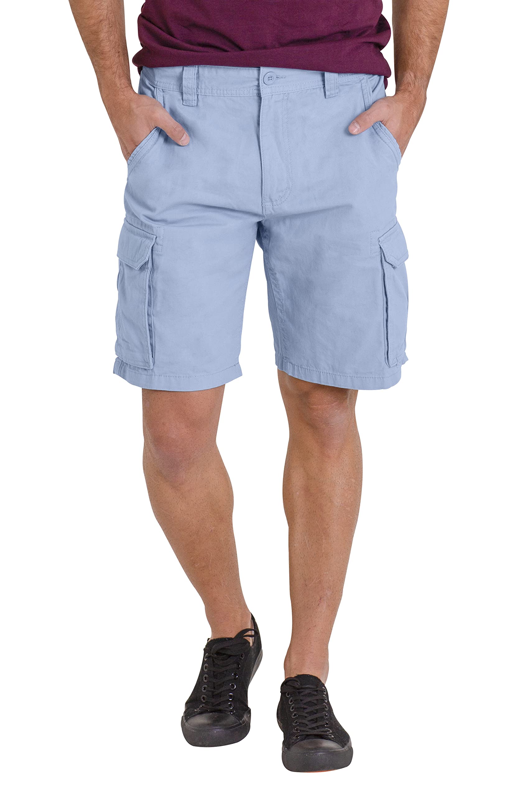 Pantaloncini Chino Uomo Cotone Estivi Cargo Elasticizzati – Tinta Unita Multicolore – Taglie 32-38