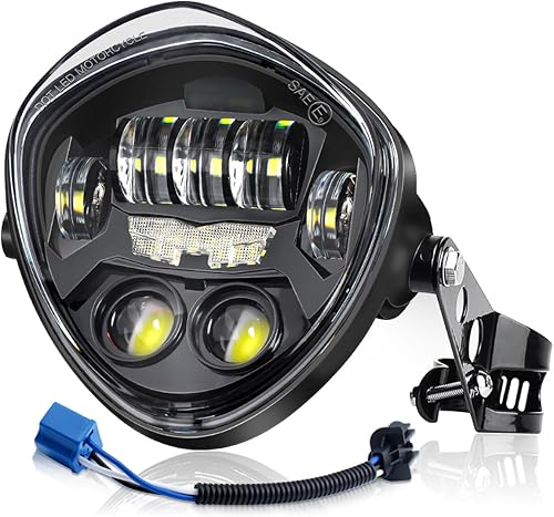 Miniatura 8 de LEDUR Faros delanteros LED redondos C2 de 7 pulgadas para motocicleta con cubo de vivienda, luz de señal de giro de alta lo, DRL, anillo de