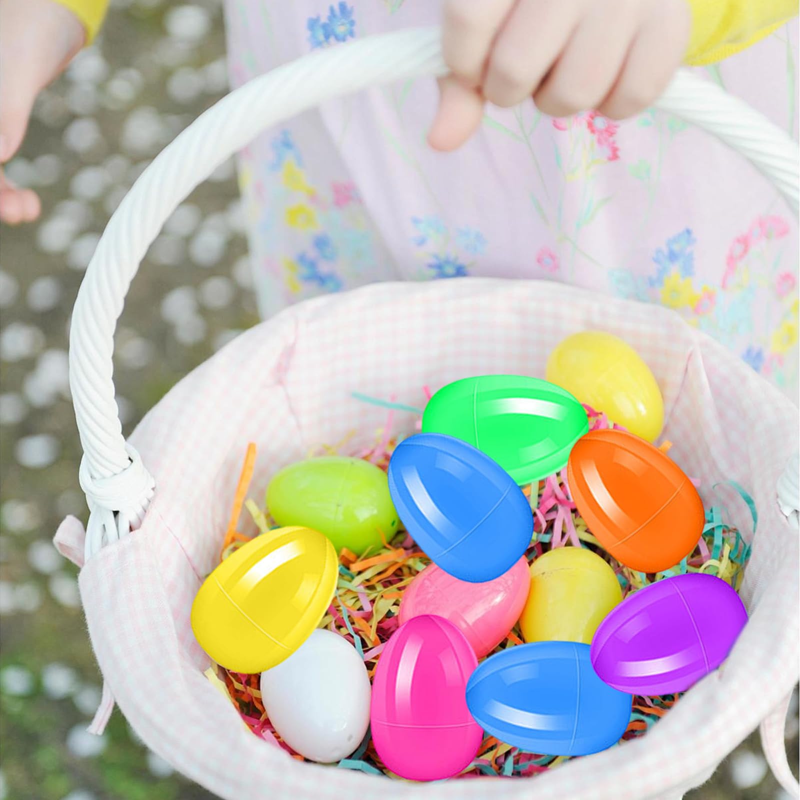 YUE QIN Plastikowe jajka wielkanocne do napełniania, 36 sztuk, 6 cm, kolorowe jajka wielkanocne, dekoracyjne jajka z tworzywa sztucznego, do wypełniania słodyczy i prezentów dla dzieci na Wielkanoc
