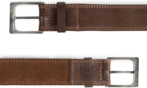 Miniatura 9 de Hide &amp; Drink, Cinturón de cuero de grano completo de doble hilera para hombre, estilo occidental, accesorio casual de vaquero, hecho a mano