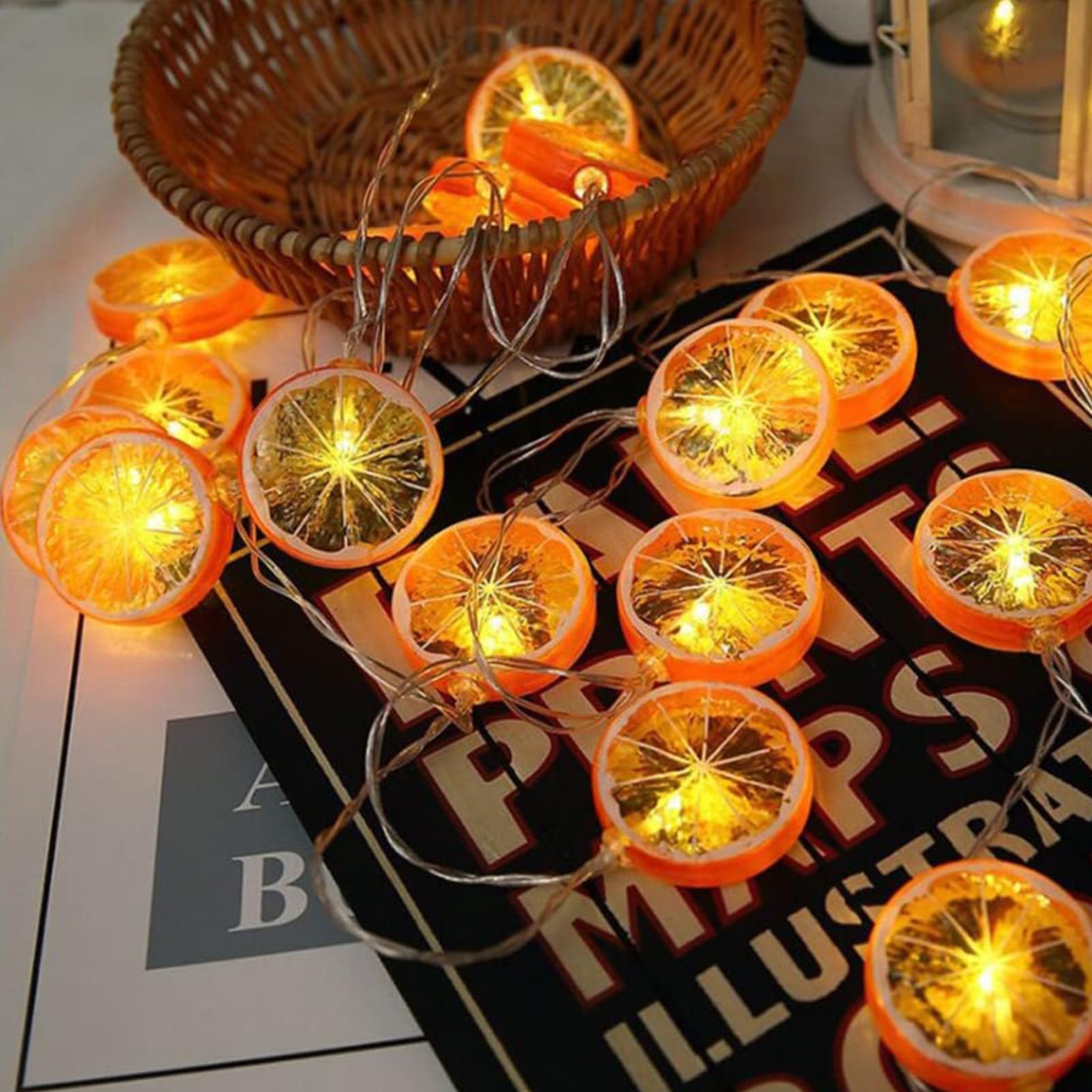 ENLACE Orange Fairy Lights, 1.5 m, 10 LED Orange Slices, Fairy Lights, Lemon Fairy Lights - Image 4