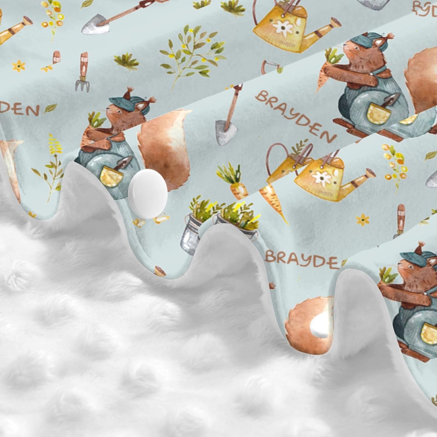 Personalized Baby Car Seat Canopy for Babies with Name, Custom Squirrel Stroller Car Seat Covers for Boys Girls, Nursing Carseat Canopies Cover for Breastfeeding Newborn Infant