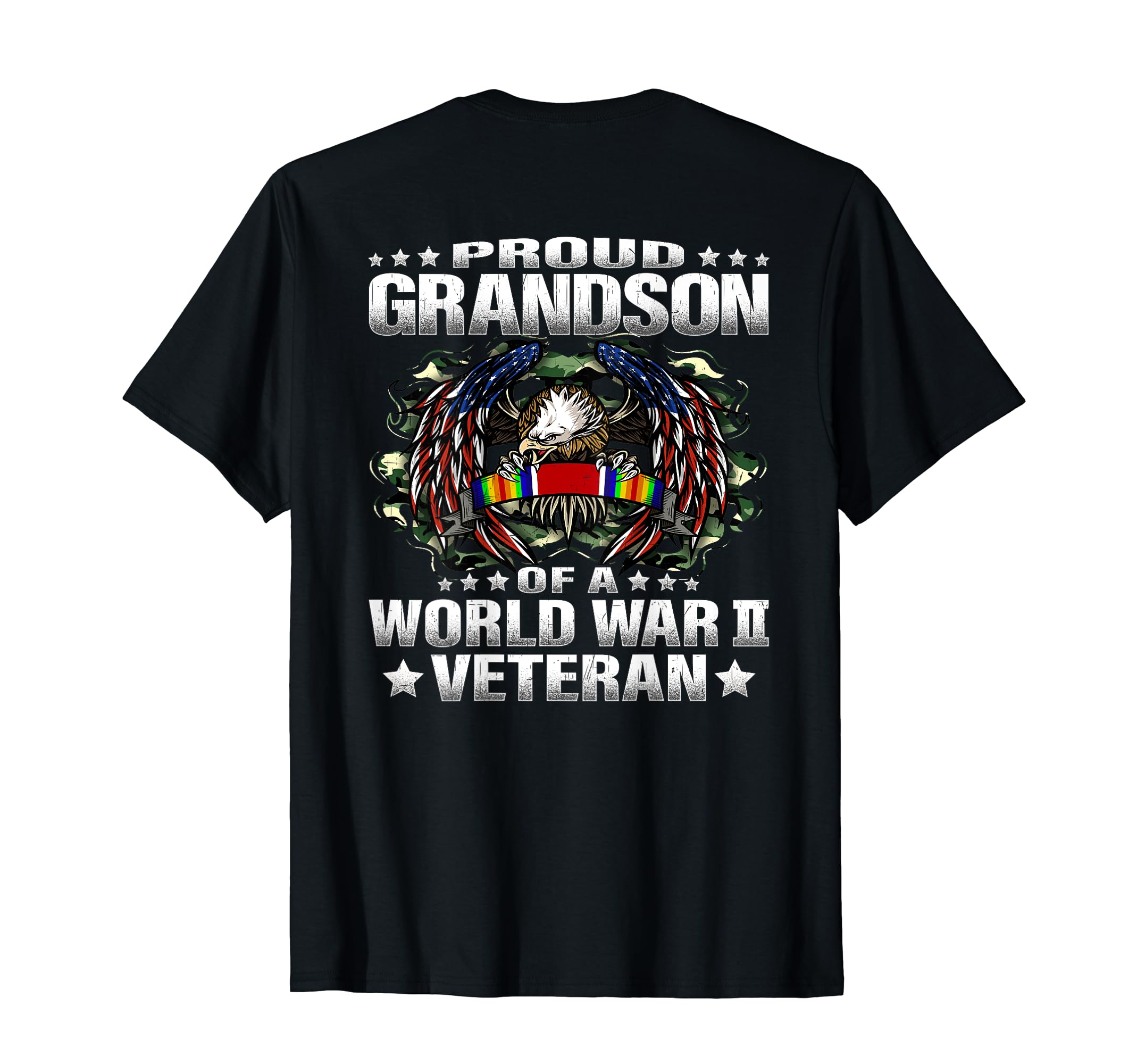 Proud Grandson Of A World War 2 Veteran Military Vets Family T-Shirt