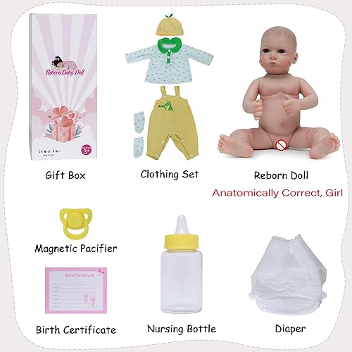 Miniatura 6 de Muñecas realistas de bebé Reborn  Muñecas de bebé recién nacidas realistas de 18 pulgadas, muñeca de cuerpo de vinilo con peso con juego de regalo
