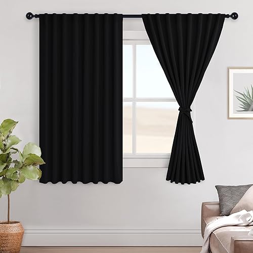 Miniatura 43 de Hiasan Cortinas opacas blancas extra anchas para dormitorio, cortinas opacas térmicas extra anchas de 72 pulgadas de largo, con pestaña trasera,