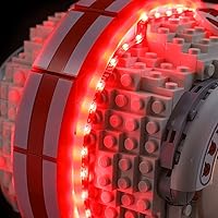 Vista 5 de BRIKSMAX Led Lighting Kit for Star Wars Luke Skywalker(Red Five) Helmet - Compatible with Lego 75327 Building Blocks Model- Not Include The Lego Set