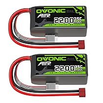 OVONIC Batteria Lipo 3s 35C 2200mAh 11.1V Batteria Short Pack con Deans per RC Heli Aereo Quadcopter RC Auto Multi-Motore Elicottero Fai da Te Hobby (2 pezzi)