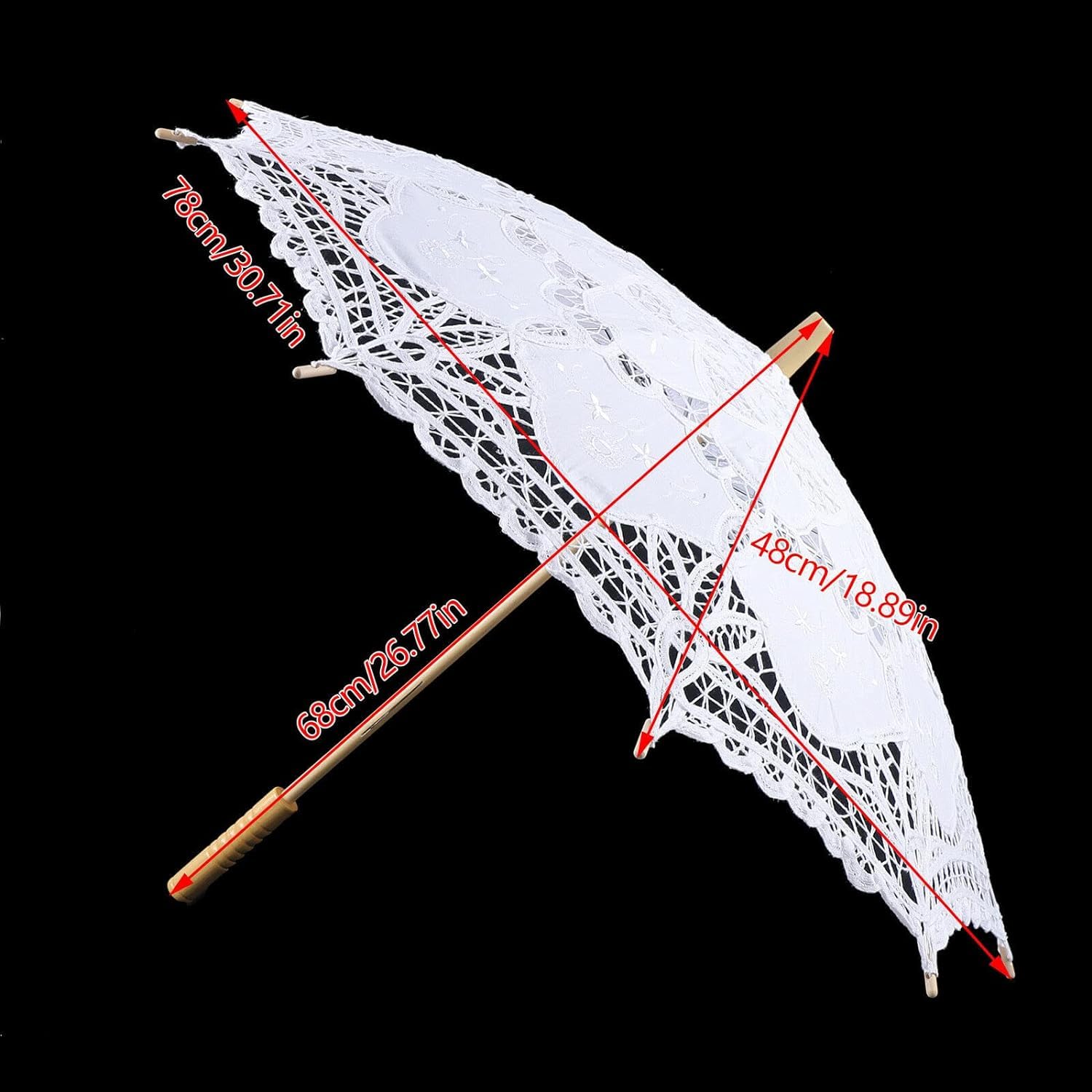 Große Braut Hochzeit Romantische Dekoration Regenschirm Spitze Sonnenschirm Sonnenschirm Fotografie Regenschirm 68cm Baumwolle