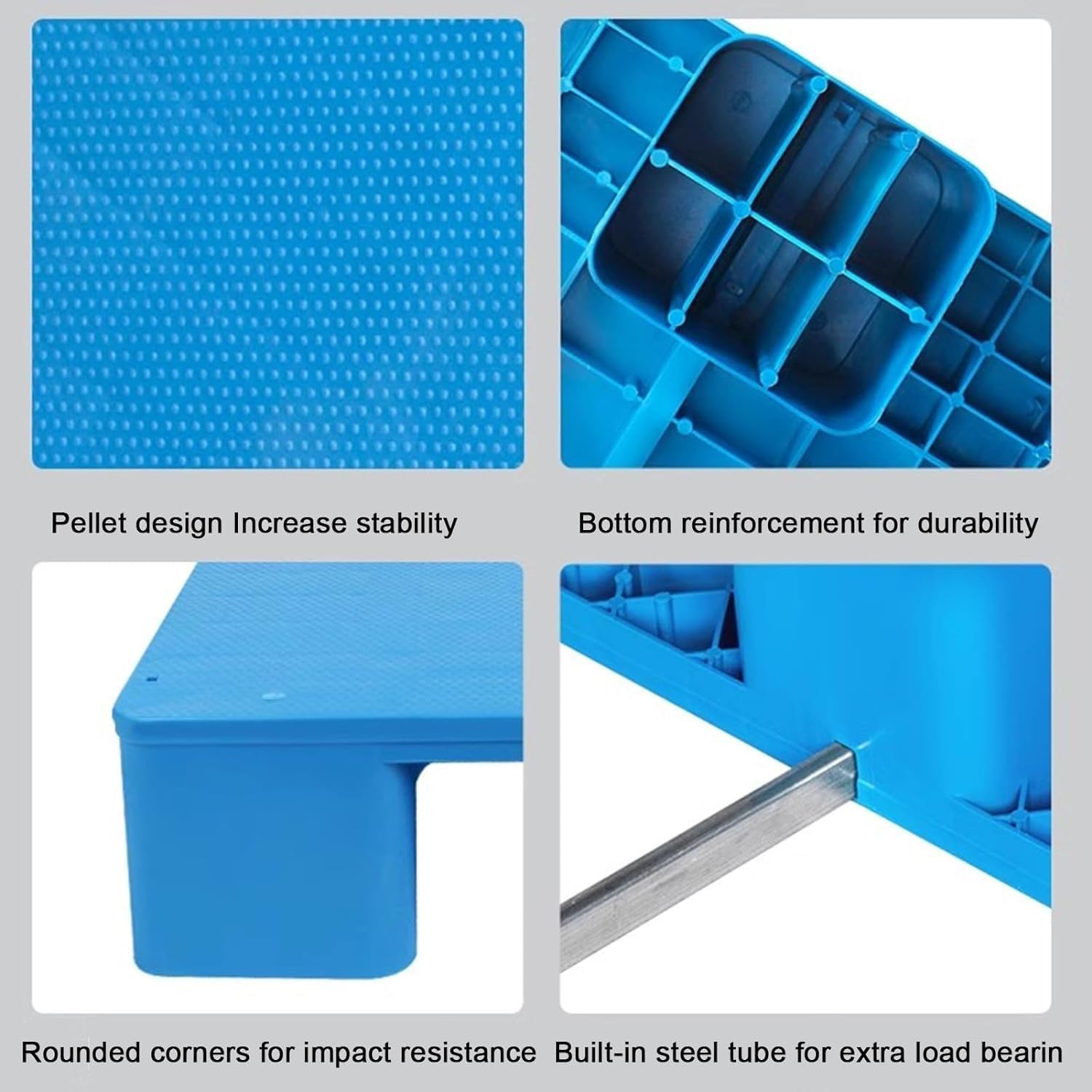 Palettes en plastique Palettes en plastique, palettes de sol emboîtables résistantes à l'humidité pour garages de supermarchés de cuisine pour garages de supermarchés placards extérieurs(70x60x12cm)