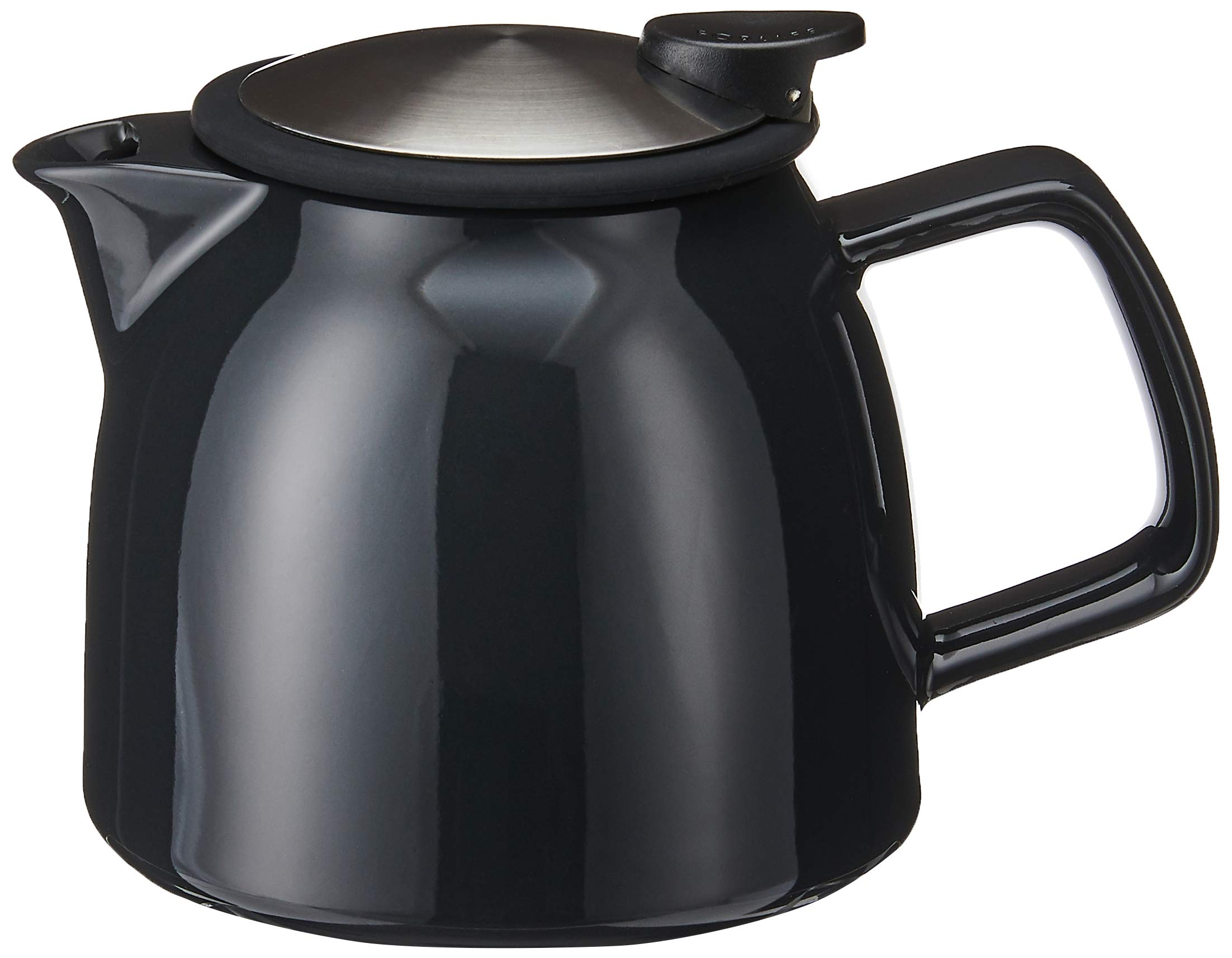 FORLIFE Bell Ceramic Teapot with Basket Infuser, 26-Ounce/770ml, noir Graphite