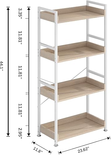 Miniatura 3 de 4NM Estantería abierta de 4 niveles industriales estantes de almacenamiento vintage estantes de pie para el hogar oficina despensa armario cocina